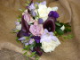 Aubergine calla lily and lilac rose bouquet, Flowers By Becky