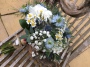 Ivory and blue natural bridal bouquet, Flowers By Becky